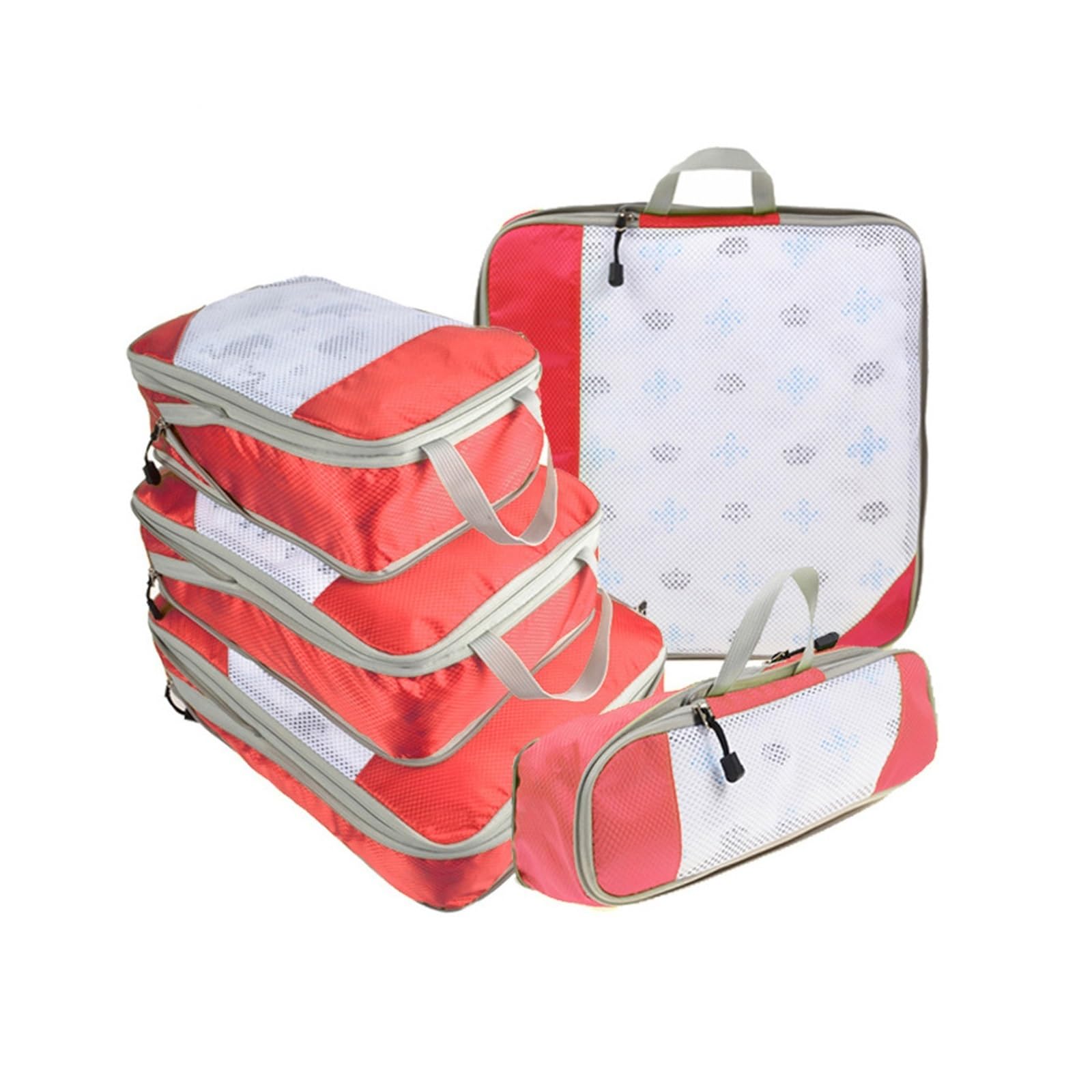 Organizzatori da Viaggio a Compressione Cubi di imballaggio a compressione for valigie 5 pezzi Organizzatori di imballaggio espandibili Cubi di compressione con borsa for scarpe for set di organizzato