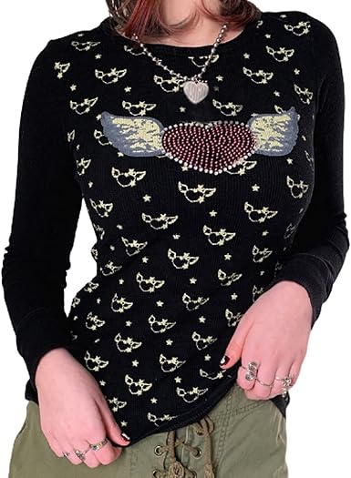 Women Y2k Tops Aesthetic Cropped 