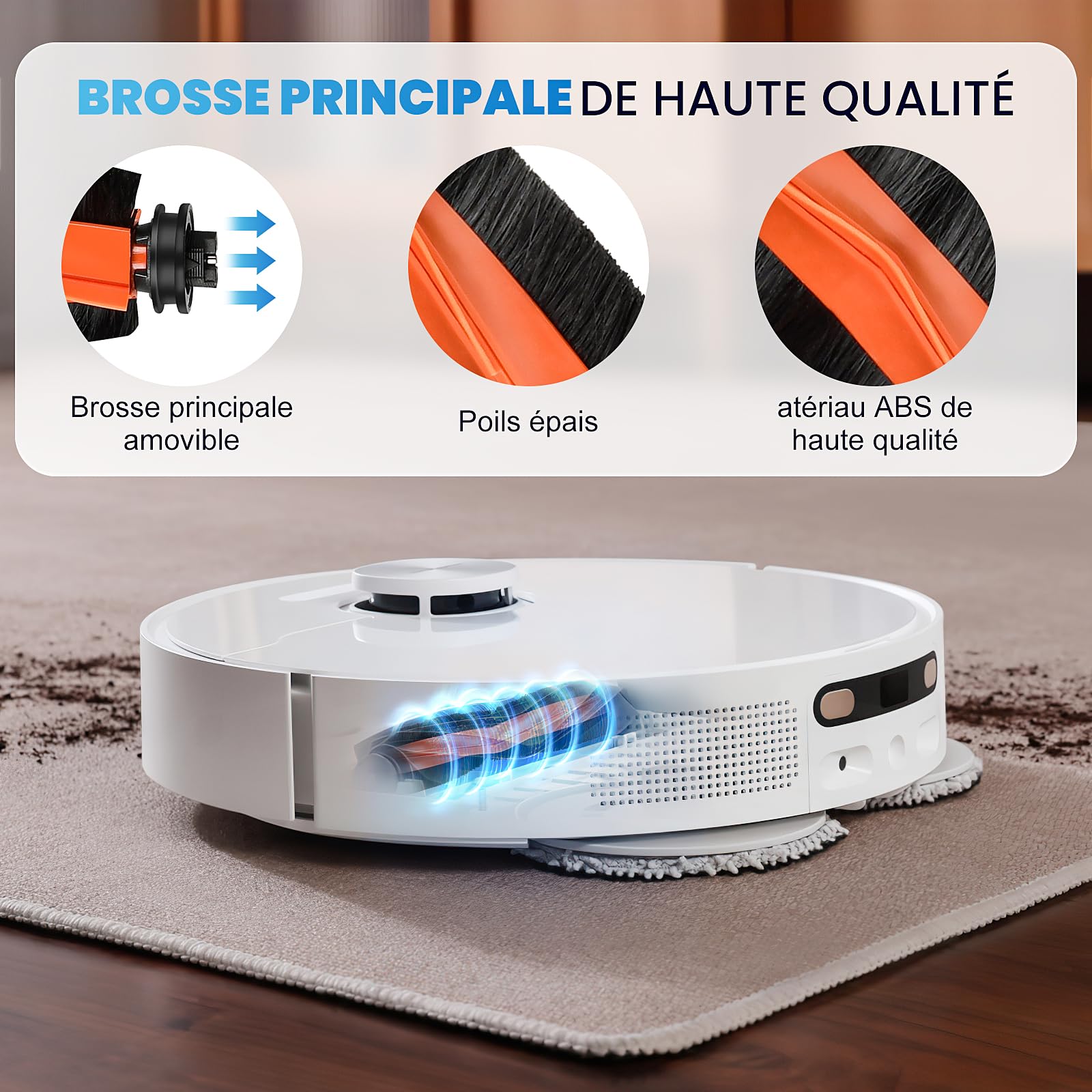 Alloytool 20 Pièces pour Xiaomi X20+ Robot Aspirateur | 1 Brosse Principale, 4 HEPA Filtres, 4 Chiffons, 6 Sacs à poussière, 4 Brosses latérales,1 Brosse de Nettoyage