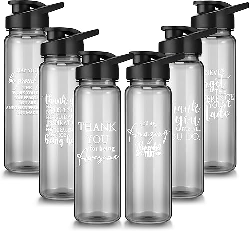 Inbagi Regalos de agradecimiento para empleados, botellas de agua de plástico de 24 onzas, agradecimiento, compañeros de trabajo, a prueba de fugas,