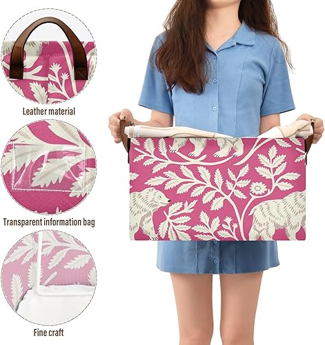 Miniatura 5 de KLL Cute Animal Polar Bear White Peach Fabric Storage Baskets Home Organizers with Handles Boxes Cube Organizer for Organizing Shelves, Closet,