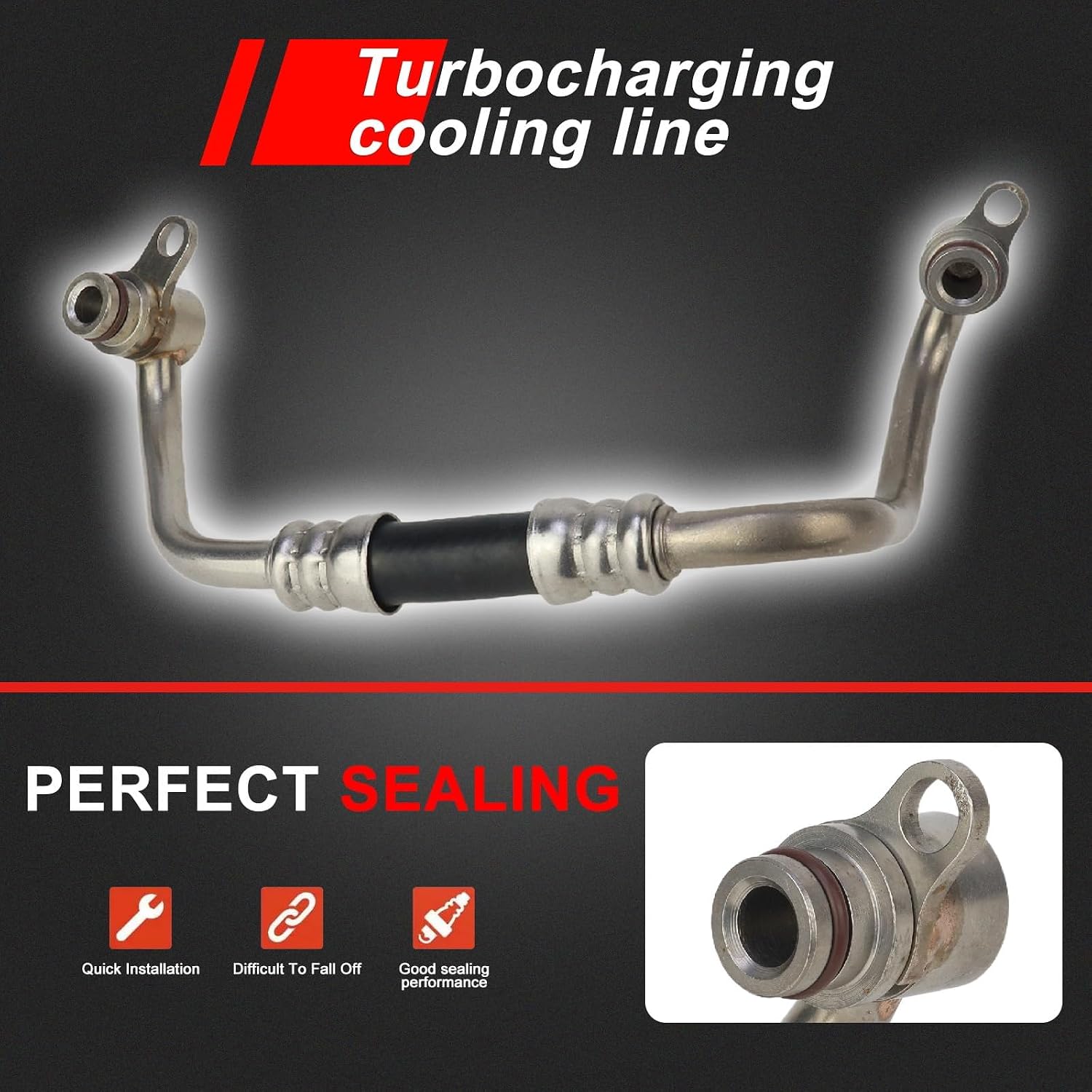 MUNIK 11537558901 Turbo Coolant Line Compatible with BMW 1 3 7 X6 Z4 Series 335i 740i 740Li xDrive35i sDrive35is Replace# V204467 54862 4010655 197648 B1729110