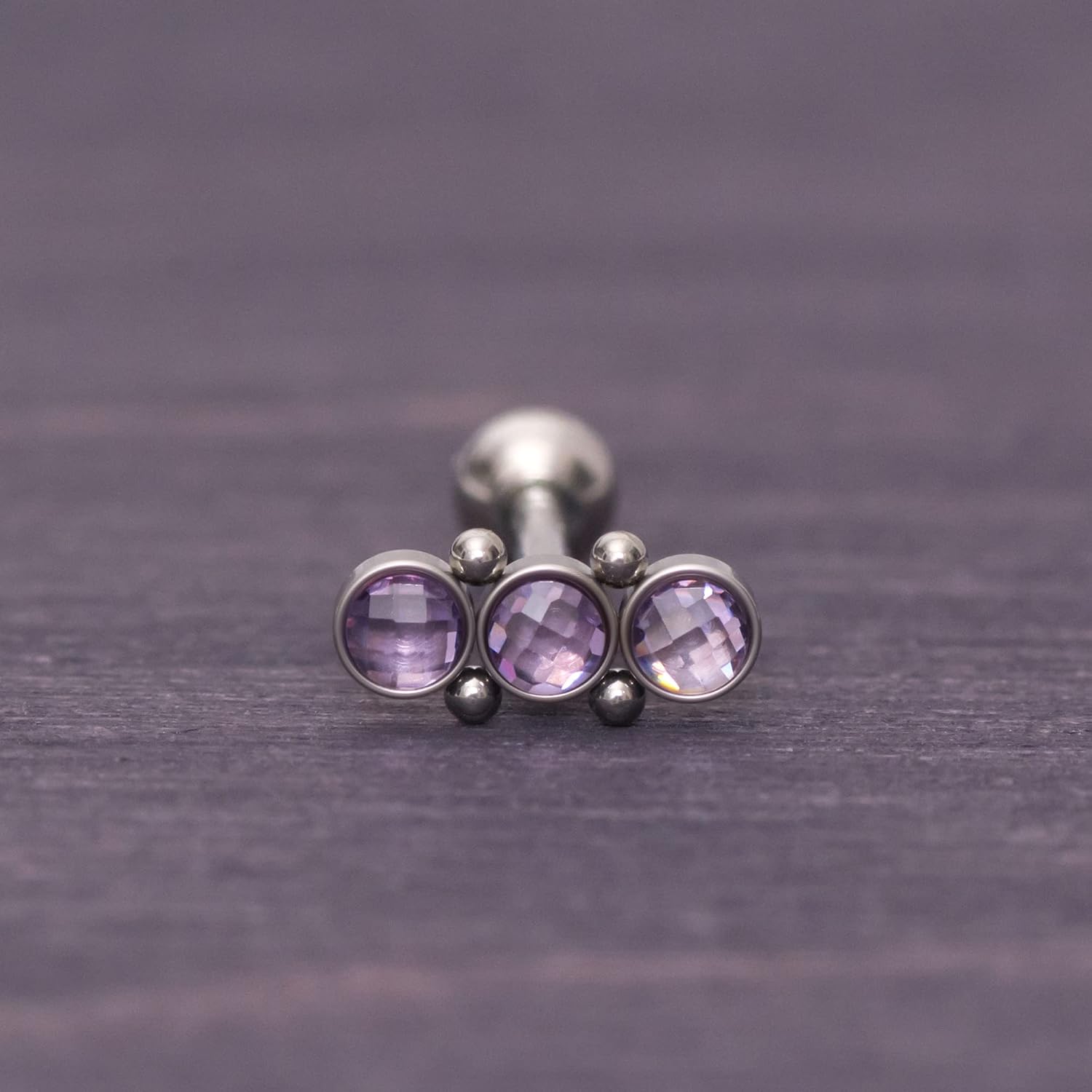 "Cartilage Earring Stud - Titanium Cartilage Jewelry, Cartilage Piercing CZ Curved Bar"