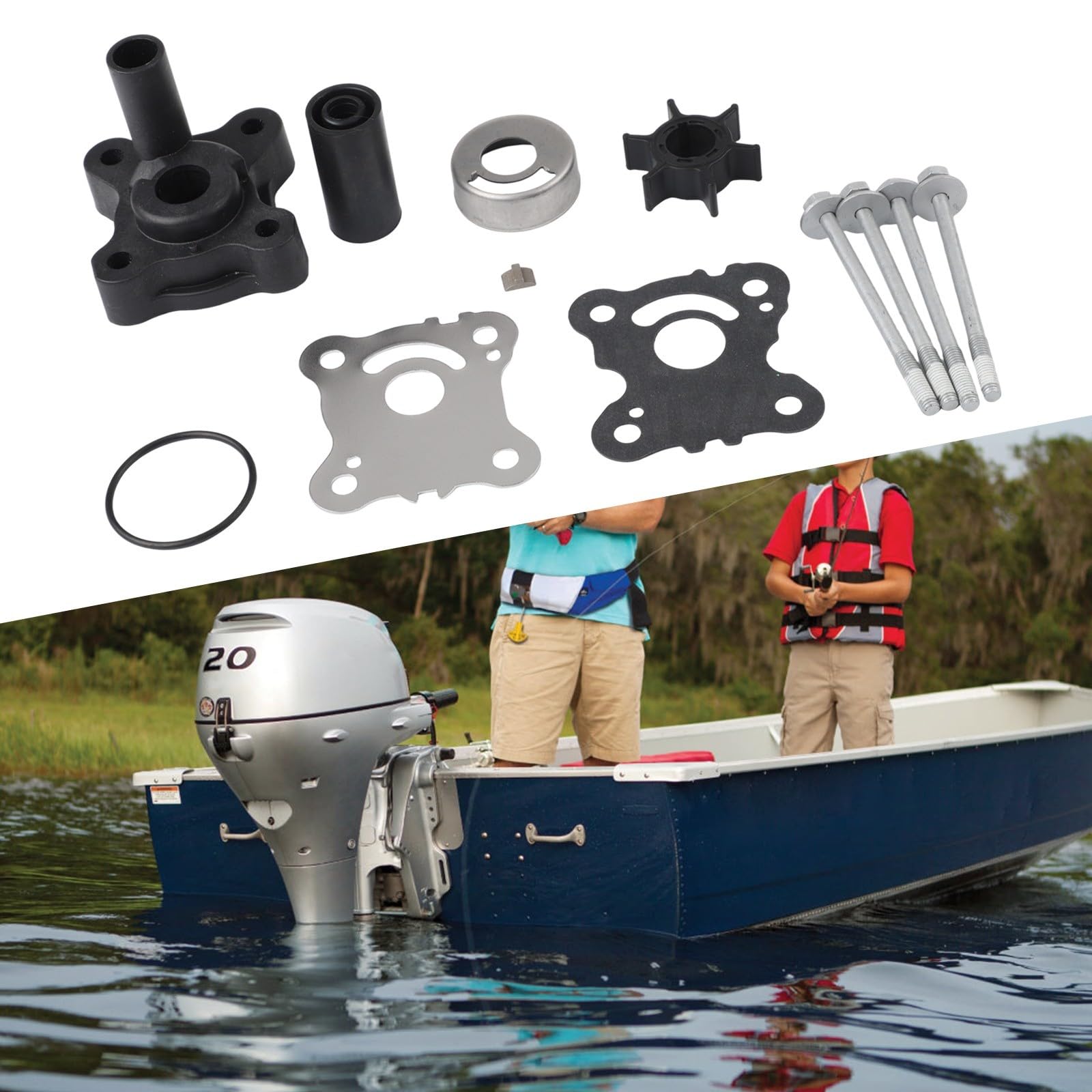 para Honda Bf15D Bf20D Kit de Servicio de Impulsor de Agua fueraborda 06192-Zw9-A32 Piezas de reparación de refrigeración de Alto Flujo para Mantenimiento del Motor de Barco Marino