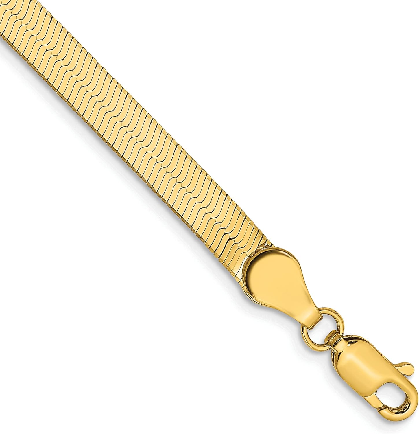 IceCarats 14K Solid Yellow Gold 4mm Herringbone Chain Bracelet 8 inch