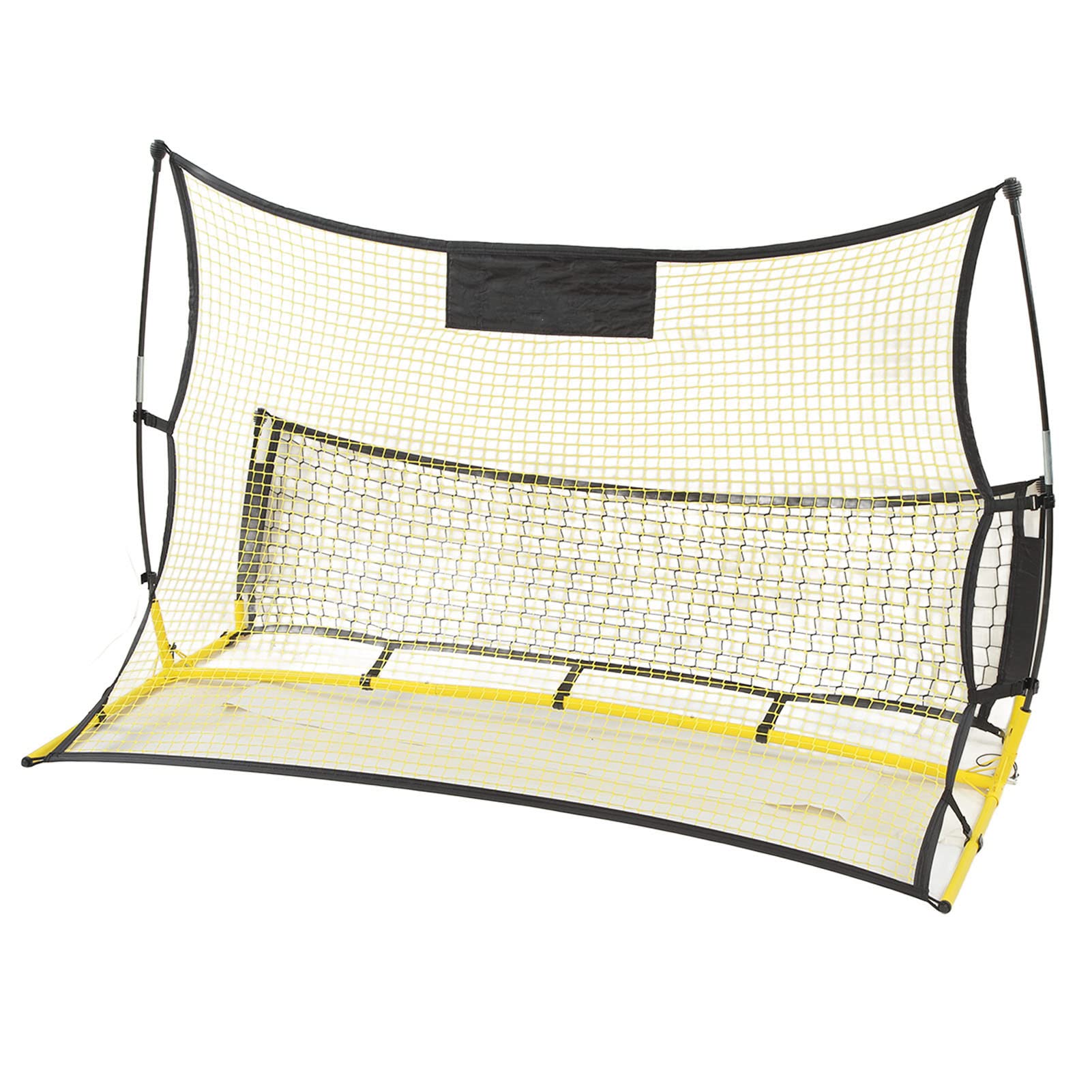 Rete da Rimbalzo da Calcio, Rete da Rimbalzo da Calcio con Design Staccabile Rete da Rimbalzo Portatile 2 in 1 a Doppia Faccia Gialla e Nera per Allenamenti di Calcio