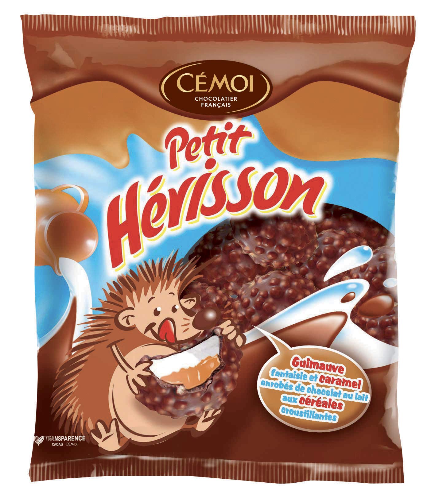 Cémoi – Bolas de cereales crujientes de chocolate con leche y malvavisco de erizo – 10 unidades (180 g x 10)