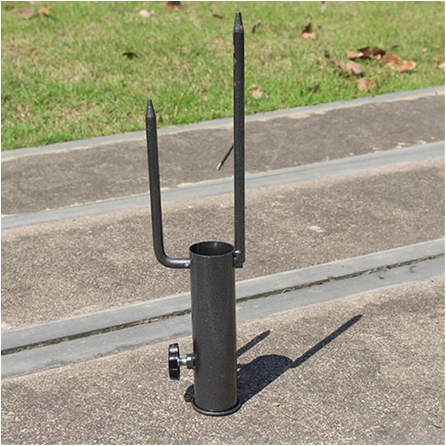 1pc Parasol Ground Plug Sunshade Outdoor Sun Umbrella Stand Umbrella Black Metal Iron Fixed Umbrella Advertising Umbrella Bases