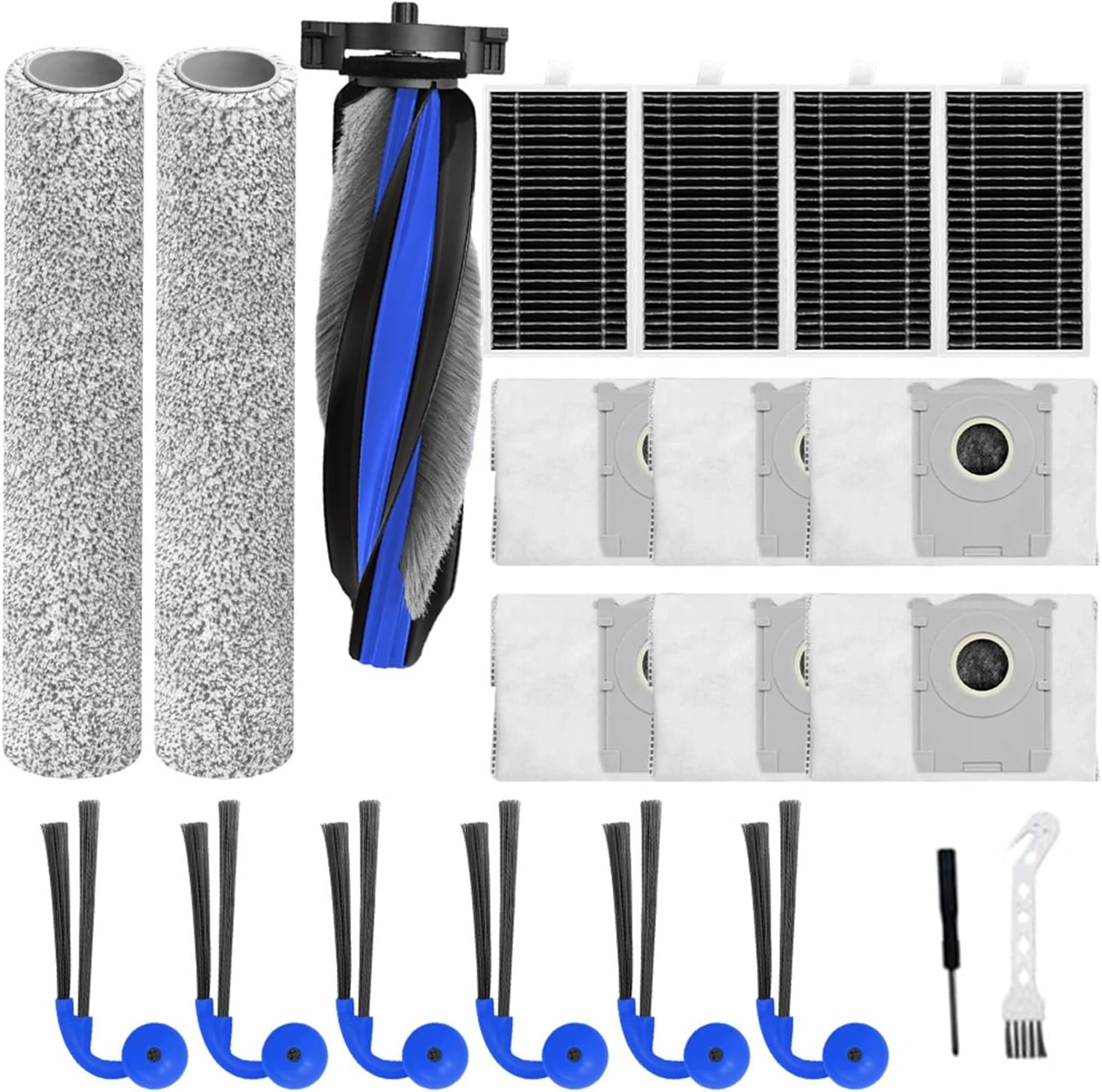 Main Side Brush Filter Mop Cloth Replacement Parts,Compatible for Deeboot, T90 Pro,Compatible for Omni, Home Appliance Household Accessories(B)