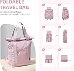 Foldable Convertible Tote Backpack Lightweight Nylon Foldaway Daypack for Women Men City Pack Versatile Backpack,Berry Pink
