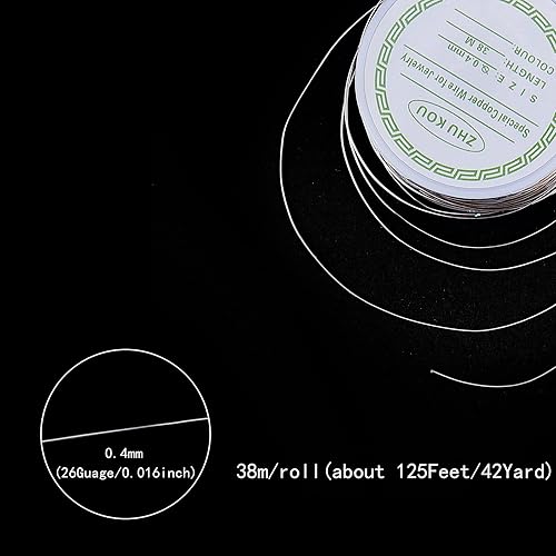 Miniatura 3 de Airssory Alambre de cuentas de metal de cobre de calibre 0.016 in26, chapado de larga duración para envolver lazos torcidos, fabricación de joyas y