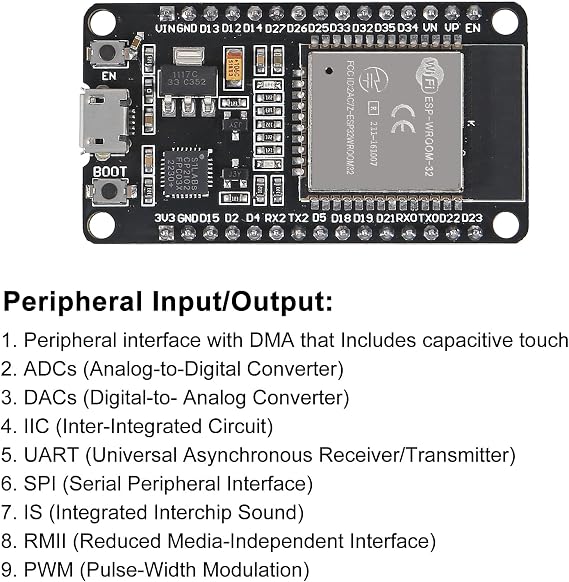 AITRIP ESP32 ESP-32S ESP32S ESP32 ESP-WROOM-32 Development Board WiFi Basic Starter Kit Compatible with Arduino IDE