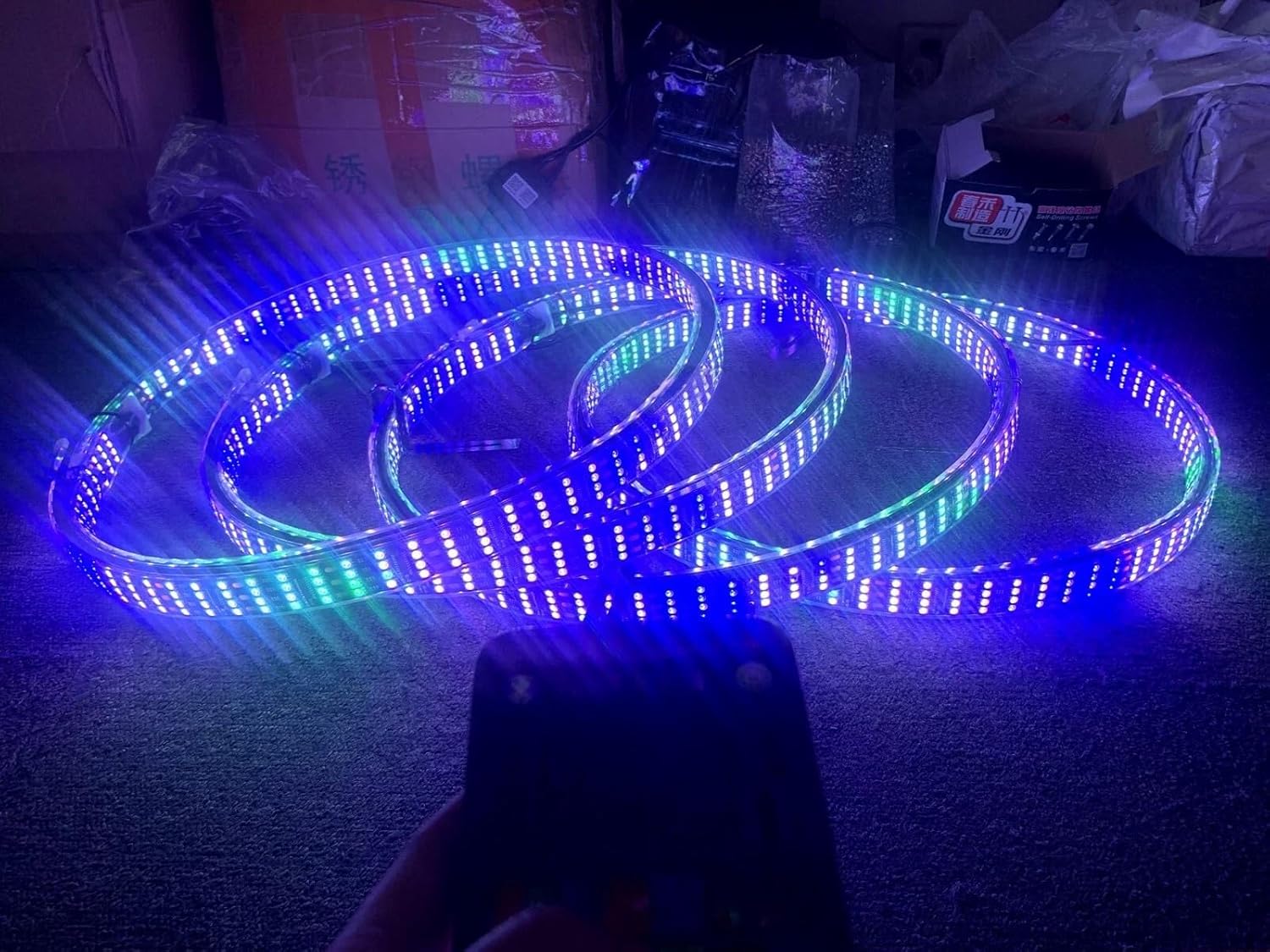 8Rolls 4PCS 17.5" Double-Sided Quad Row LED Wheel Lights, RGB Dream Color Chasing Rim Lights with App & Remote Control, IP68 Waterproof Heavy Duty Glow Kit for Trucks & SUVs