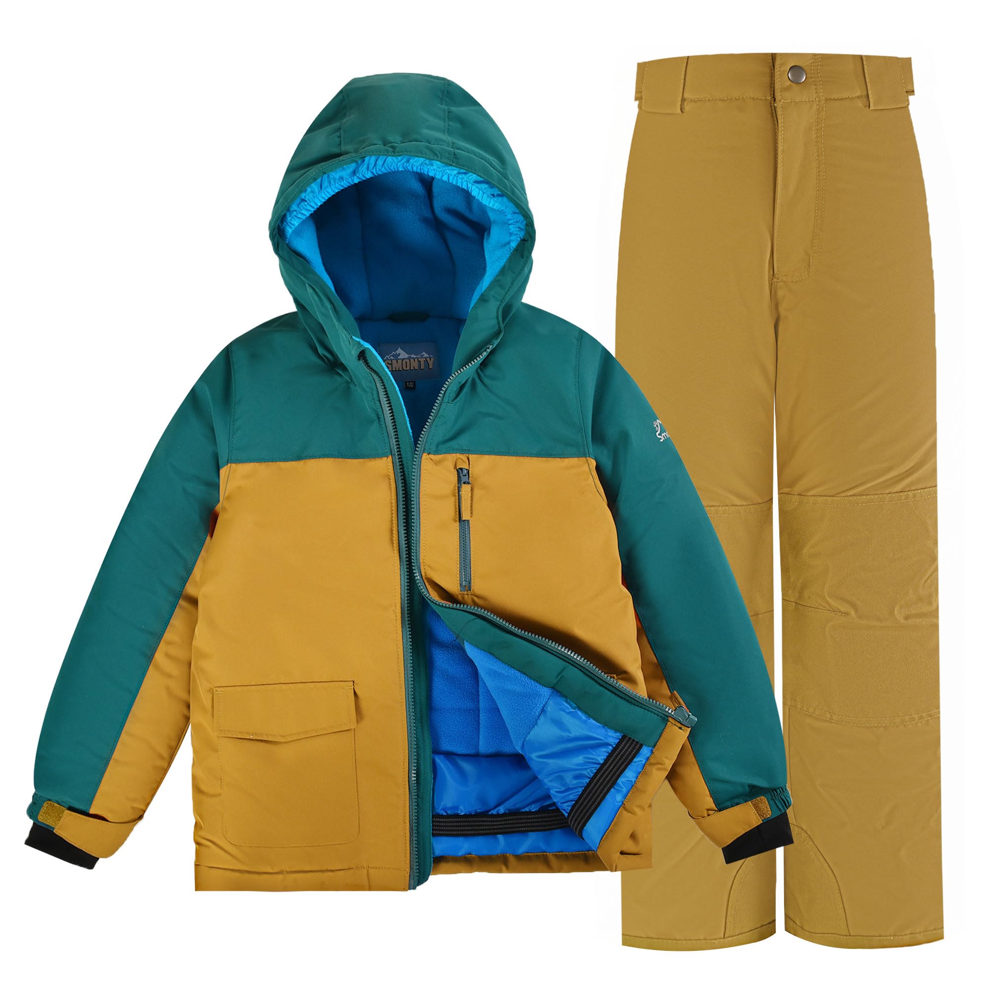 SMONTY COZY - Traje de nieve para niños con capucha, repelente al agua, traje de esquí, a prueba de viento, traje de invierno