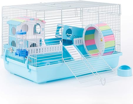 ROBUD Large Hamster Cage Gerbil Haven Habitat Small Animal Cage Blue