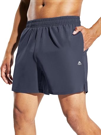 Haimont Mens Athletic Running Shorts 5 Inches for Gym Sports Active Workout with Pockets, Quick Dry, Water Resistant