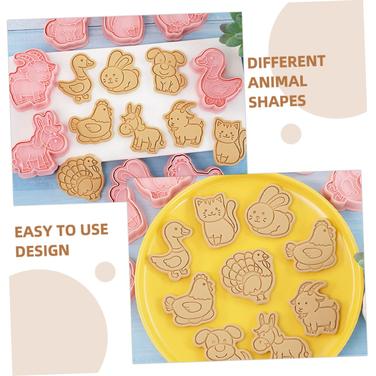 Cabilock 4ensembles Set De Emporte Animaux Plastique Alimentaire Outils De Pâtisserie pour Cookies Animaux De Biscuits pour Activités