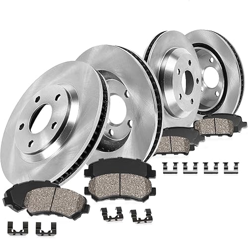 Callahan Brake Parts Kit de freno para Mazda CX-5 2019-2024 Rotores de freno de repuesto delanteros y traseros con pastillas de freno de cerámica
