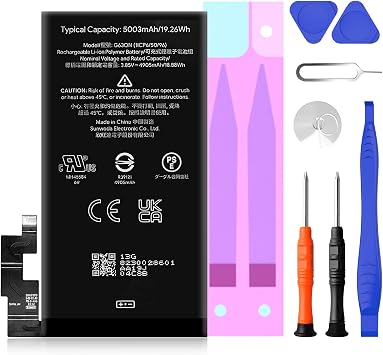 SHENMZ G63QN Replacement Battery Kit,5003mAh High-Capacity 0-Cycle - Li-Polymer Battery Compatible with Google Pixel 6 Pro Models GLUOG & G8VOU Includes Repair Tools