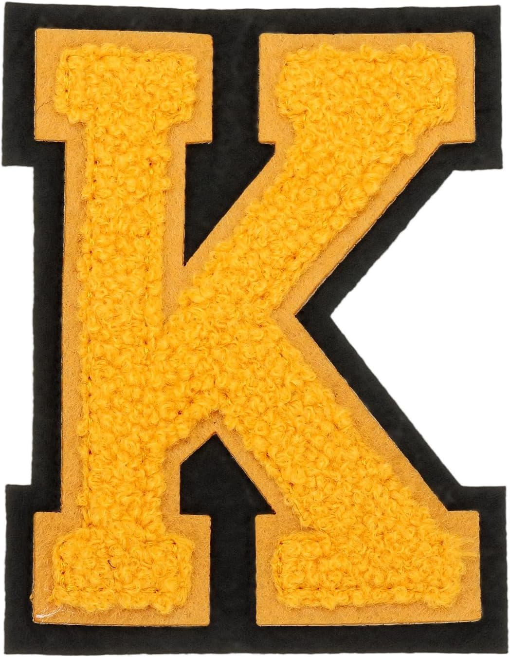 MECCANIXITY 4" Chenille Letter Patches,Yellow Chenille Initial A-Z Embroidered Patches Sew Iron on for DIY Supplies T-Shirt Clothing Jacket Bag (Letter M)