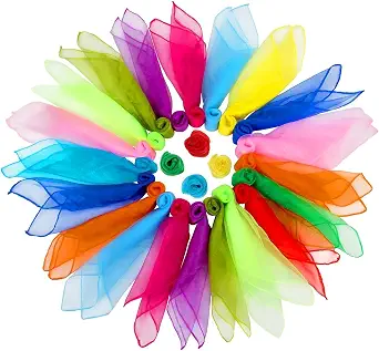 Colovis 24-Inch Square Dance Scarves, 12 Colors