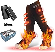 Heated Socks, 5000mAh Electric Battery, Heated Socks for Women and Men, Rechargeable Batteries, Thermal Socks, Winter Cotton Socks, Foot Warmers