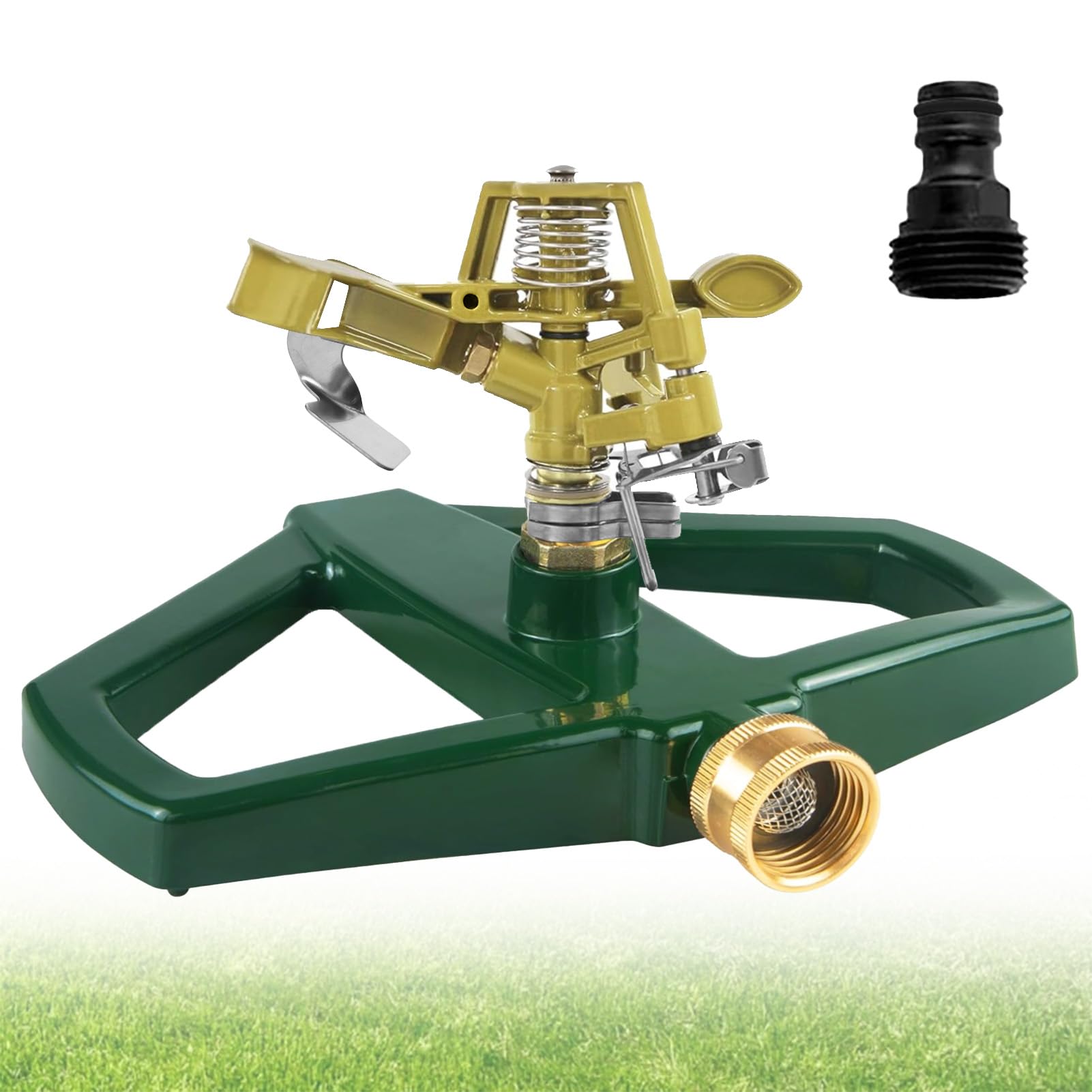Système d'arrosage pour jardin et pelouse rotatif avec socle métallique lourd