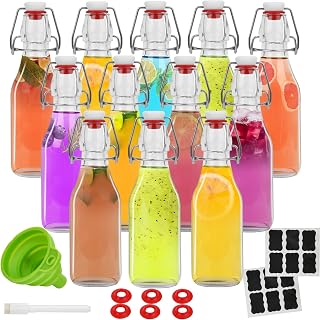 ZEBEIYU 12 Pack 8.5oz Swing Top Glass Bottles with Airtight Flip Top Lids for Kombucha, Kefir, Vanilla Extract, Home Brewing
