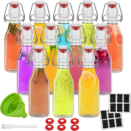 Miniatura 9 de 12 Pack 4 oz Swing Top Glass Bottles,Flip Top Glass bottles with airtight Caps for Home Brewing Beer,Kombucha,2nd