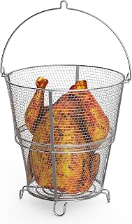 14101480 Turkey Fryer Big Easy Better Basket Replacment Parts for Char Broil Big Easy Oiless Turkey Fryer 6776791W06 17102065 6584315P06 Basket Part Accessories, Turkey Fryer Big Easy Better Basket