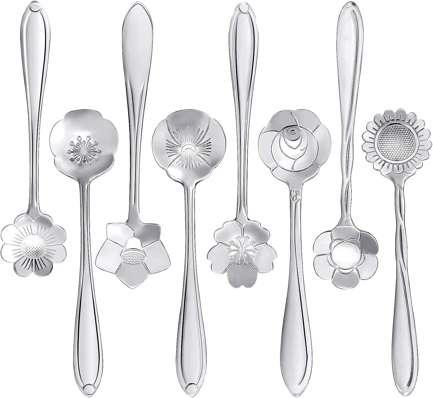 Maitys 16 Pcs Gold Flower Coffee Spoons for espresso Dessert