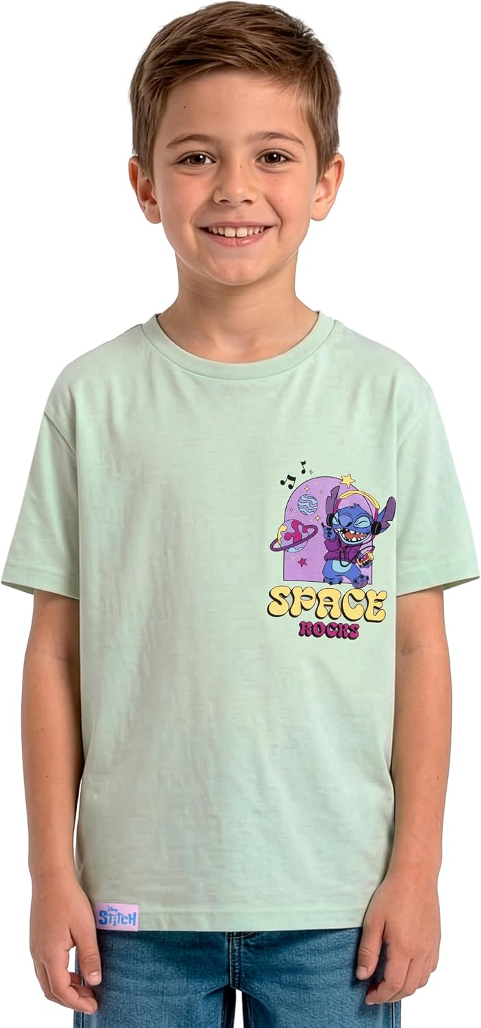 Disney Boys Stitch Shirt, Lilo and Stitch Clothes, Boys Shirts, Green 8