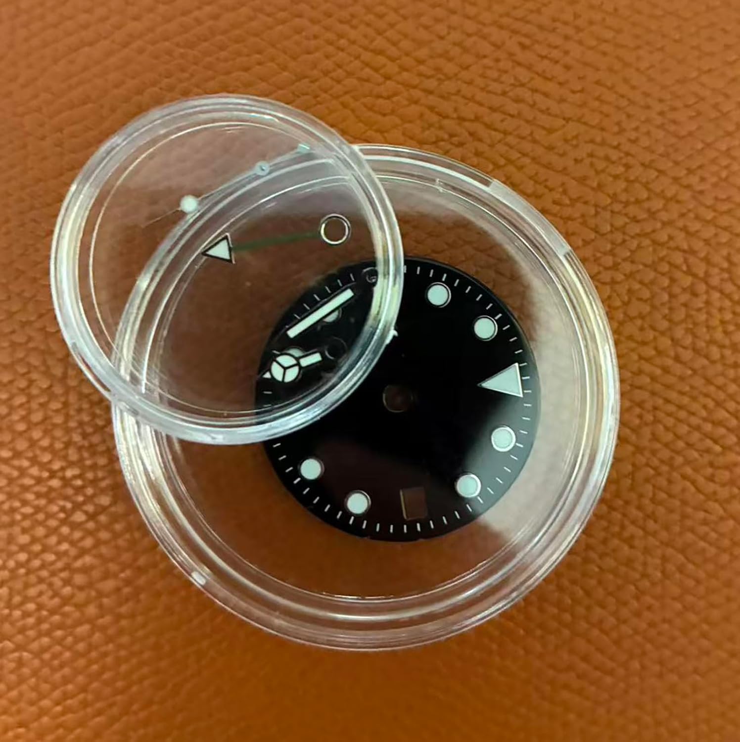 28.5mm GMT Watch Dial+Hands Set with BGW9 Blue Lume, Compatible for NH34 Movement, Replacement Watch Accessories for Custom Watch Assembly