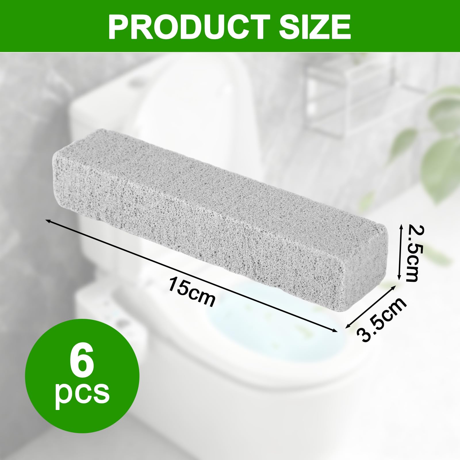 Pack de 6 Piedra Pómez Extra Fuerte – Piedra Pomez para Pies, Limpieza Baño, Bloques para WC, Azulejos y Parrilla