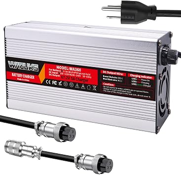 67.2V 5A Charger 67.2V Lithium Battery Charger 60V Smart Charger Output GX16-3pin 1+ 3-/GX16-3pin 1+ 2- Connector Used for 16S 60V Li-ion Battery Pack