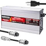 WAOUKS 67.2V 5A Charger 67.2V Lithium Battery Charger 60V Smart Charger Output GX16-3pin 1+ 3-/GX16-3pin 1+ 2- Connector Used for 16S 60V Li-ion Battery Pack