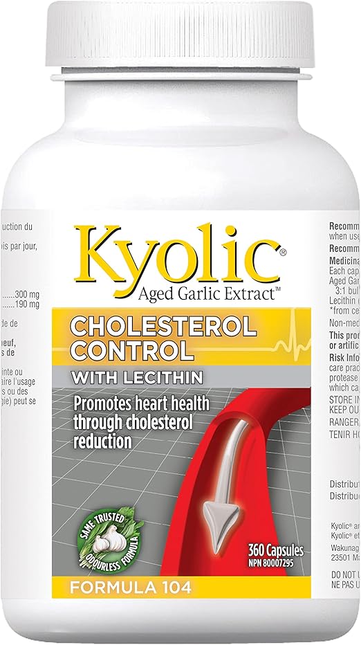 Kyolic Cholesterol Control with Lecithin, 360 Capsules Kyolic