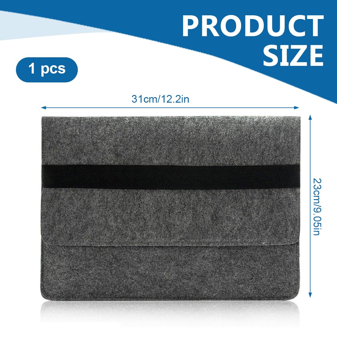 Housse en feutrine compatible avec Logitech K380 – Pochette de protection mince avec fermeture velcro – Étui clavier portable, doux et anti-poussière – Gris