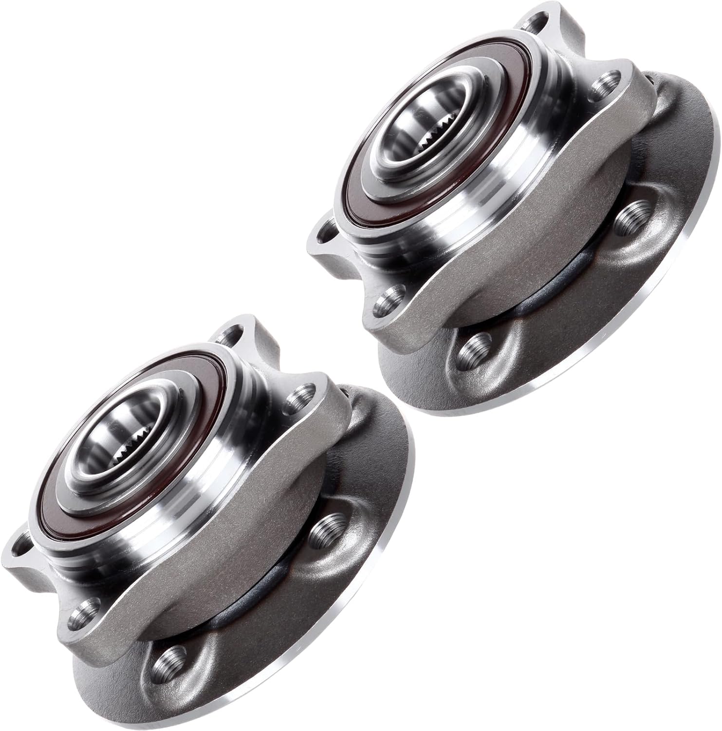 ECCPP Replacement for Pair of 2 New Complete Front Wheel Hub Bearing Assembly 5 Lugs w/ABS for VOLVO S60 S80 V70 XC70 1999-2009 513194 x2