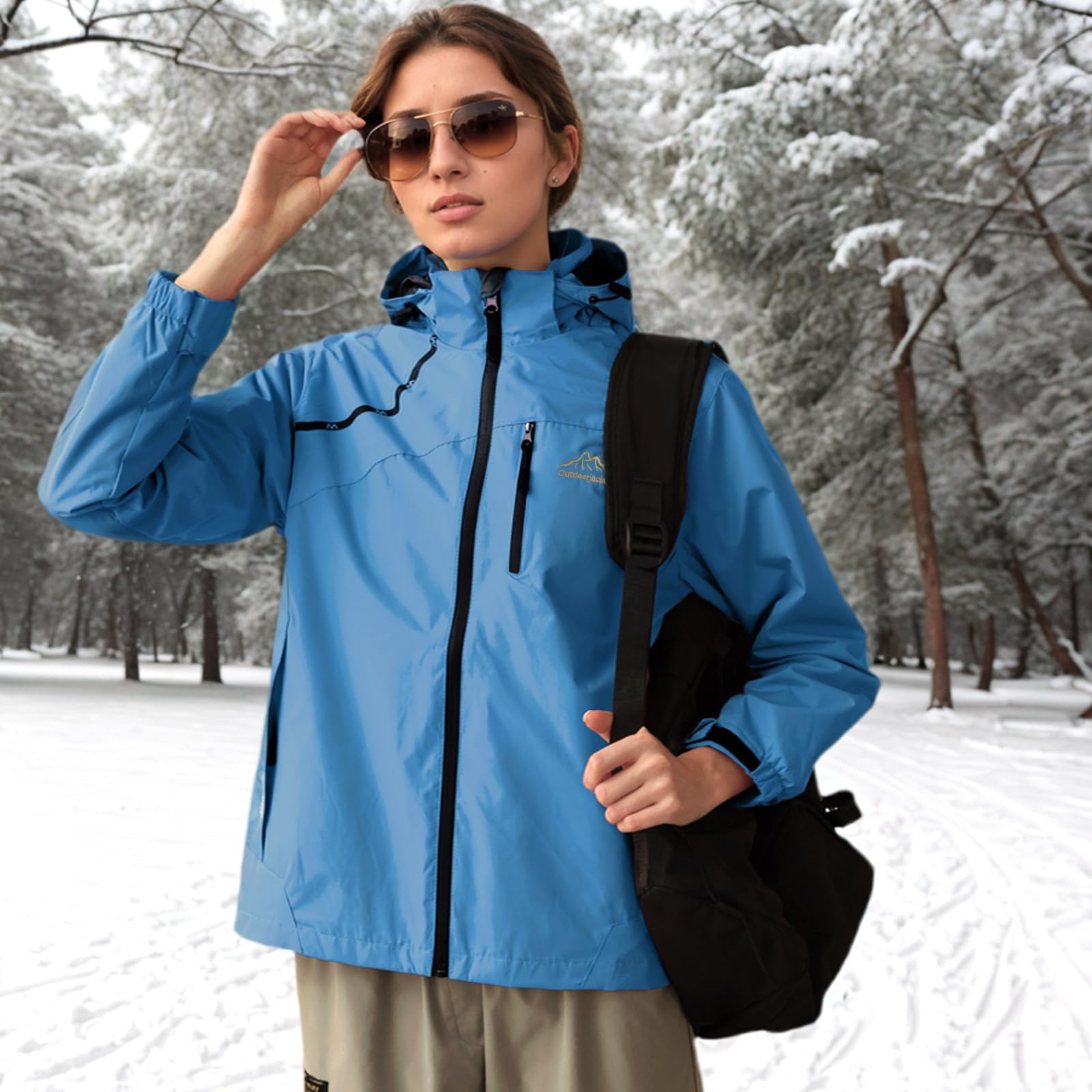 Chaqueta Impermeable Para Hombres, Ligera con Capucha Cremallera Chaqueta Cortavientos Para Hombre Viento al Aire libre