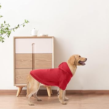 BINGPET Dog Hoodie, Fleece Lined Fall Cold Winter Soft Warm Puppy Sweatshirt with Leash Hole, Dog Sweaters Outfit,Pullover Hoodie for Small Medium Large Dogs Cats