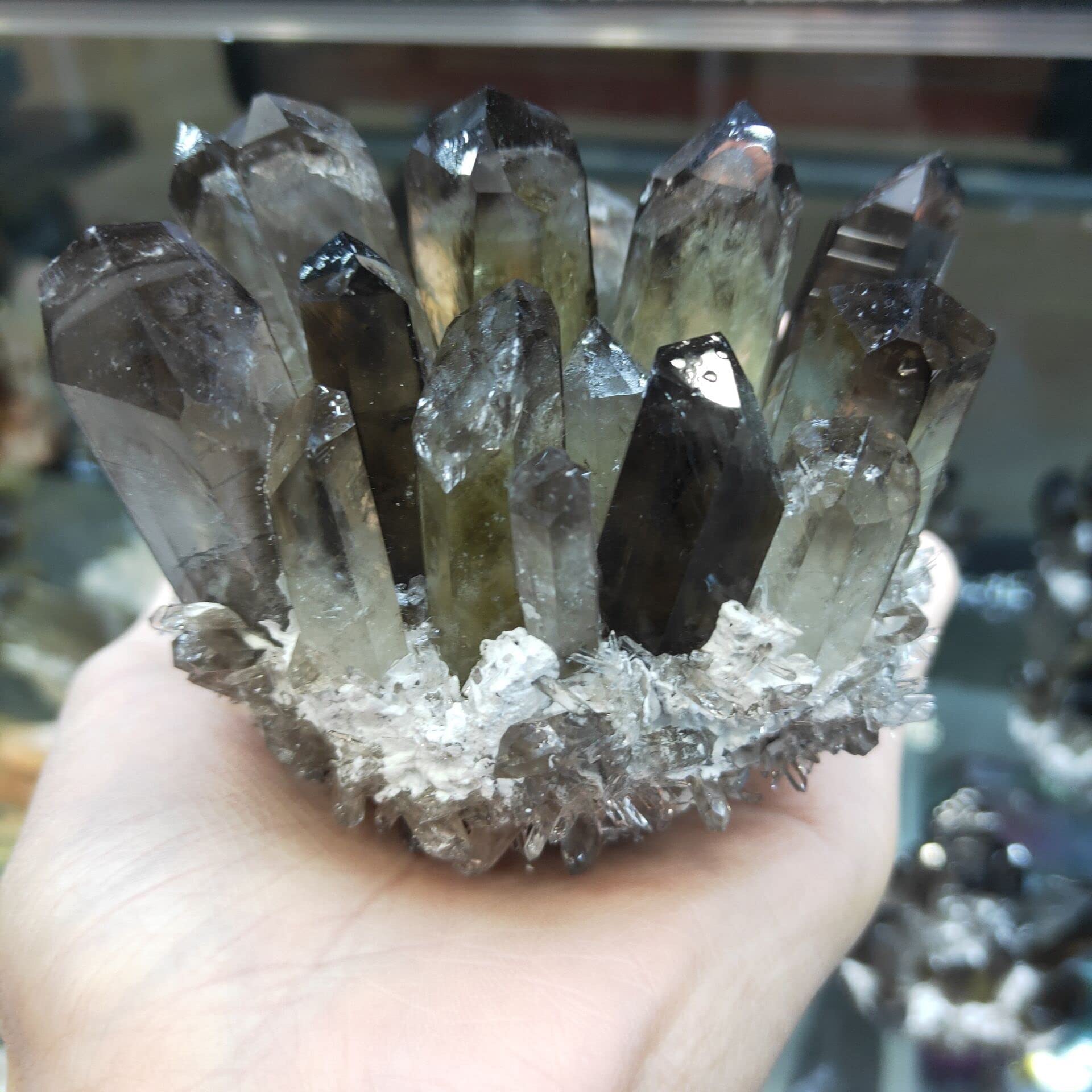 Espécimen 1 Uds., 300-400g, Cuarzo Ahumado Natural, racimo de Cuarzo cristalino, colección de decoración de espécimen de Punta de Cuarzo Transparente Inicio Colecciones