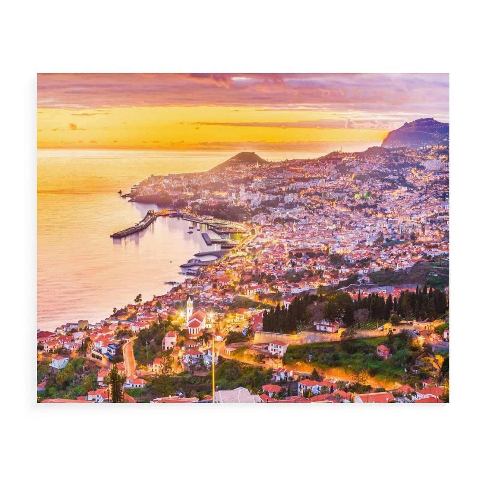 Madeira, view over Funchal,Jigsaw Puzzles For Adults 1000 Piece DIY Cardboard Puzzles Difficult Puzzles Kids S Educational Toy Gift Classic Puzzle Games(50x70cm）-45