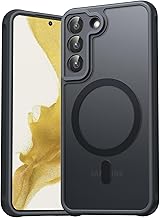 Case for Samsung Galaxy S22, Magsafe with Camera Protection, Magnetic Mobile Phone Case for Samsung S22, Shockproof, Scratch-Resistant, Translucent Protective Case for Galaxy S22, Black