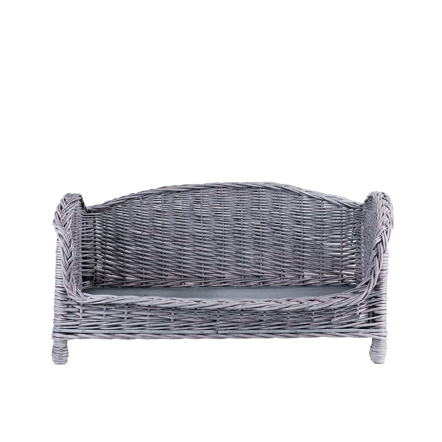 e-wicker24 Alles aus Weide Animal Basket Dog Basket Storage Made of Willow for Dogs Cats Deck Chair for Animals Cat Storage Dog Bed Cat Bed (Grey, 64 x 42 cm, H35) — image 1