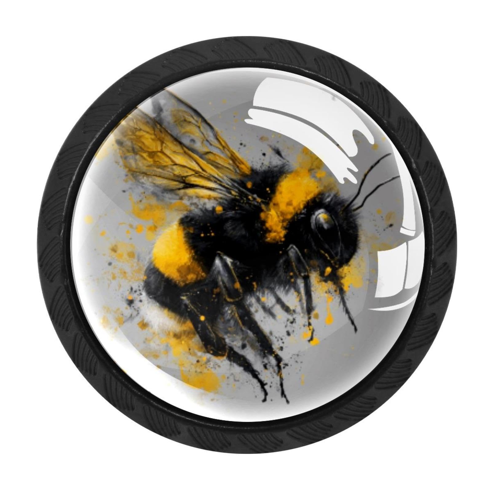 CHENZZZZ 4 Pack Round Cabinet Knobs for Kitchen Bathroom Closet Dresser Cabinets, Bee (50)