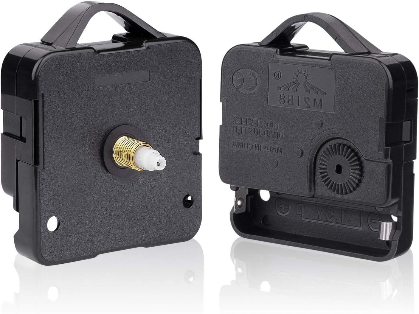 2Pack Clock Motor Movement with Battery Clock Parts Replacement Mechanism (Black)