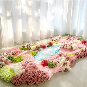 Amazon.com: BEUDUOQI Moss Rug DIY Latch Hook Kits for Bedroom Bathroom ...