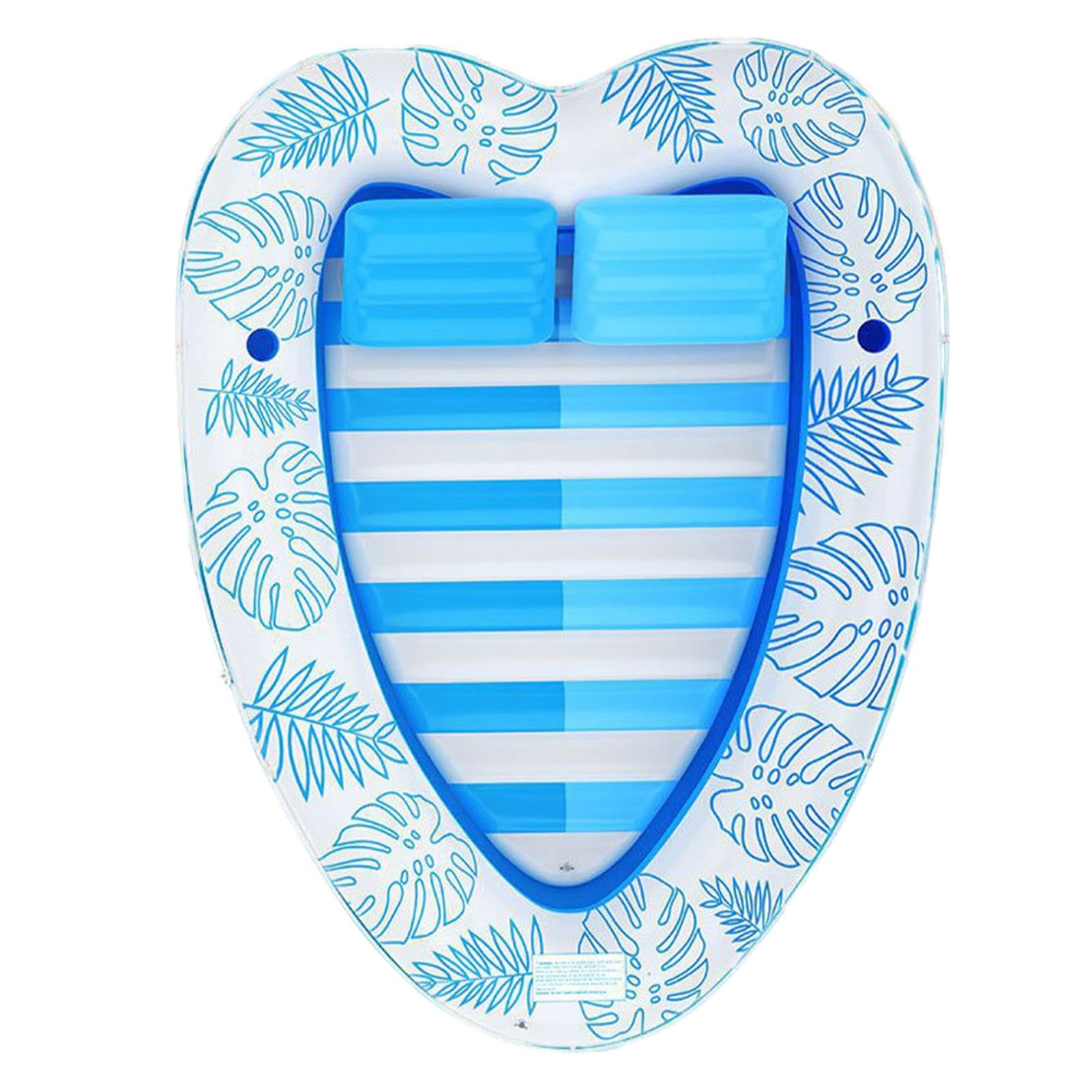 Galleggiante Gonfiabile Per Piscina 2 Posti – Zattera Con Fondo A Rete, Due Maniglie E Due Portabicchieri, 185x115 Cm, Blu, Per Adulti