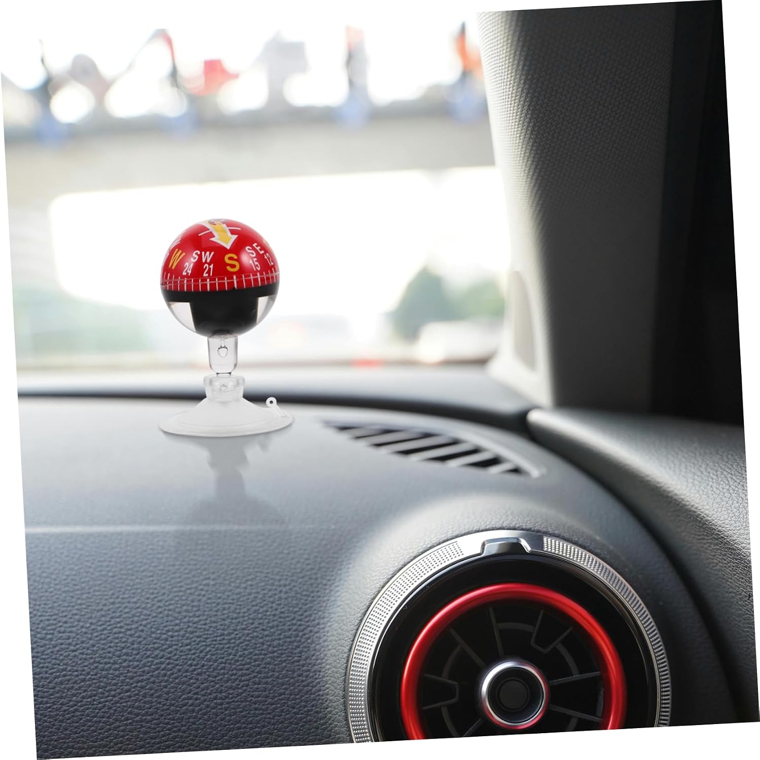 ULTECHNOVO 38mm Plastic Suction Cup Car Compass Dashboard Compass for Auto Boat Truck Automotive Navigation